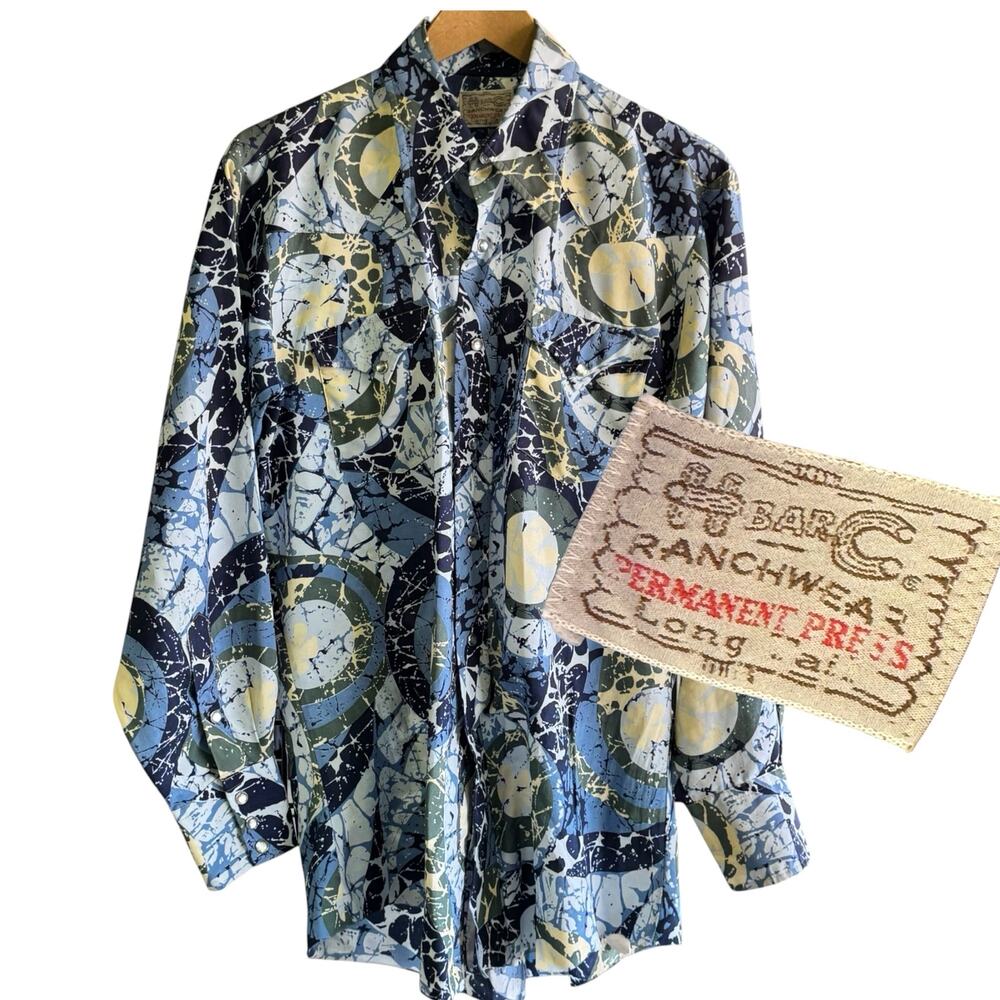 H Bar C Ranchwear Long Tail Pearl Snap Men's Western Rancher Rodeo Shirt